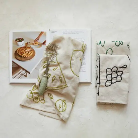 Hello Honey&reg; Fruit, Garden & Wine Cotton & Linen Tea Towels, 3ct. {4}