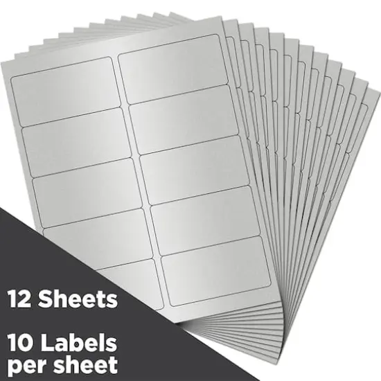 JAM Paper Standard Address Labels, 120ct. Silver Metallic {4}