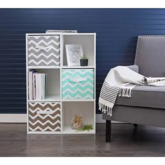 DII® 11" Nonwoven Polyester Chevron Storage Cubes, 2ct. Eggplant {5}