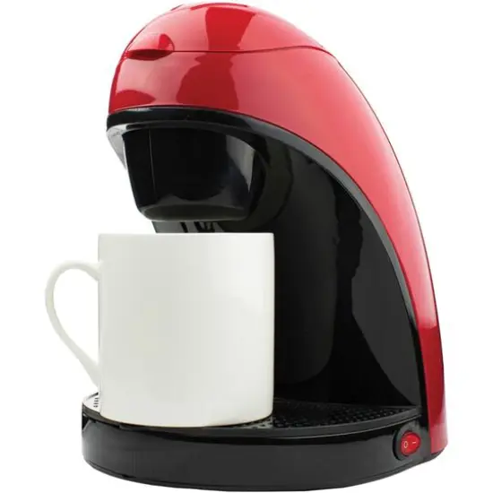 Brentwood Red Single-Serve Coffee Maker with Porcelain Mug {1}