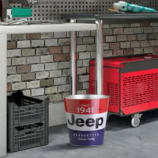 American Art D&eacute;cor&trade; 11" Jeep Since 1941 Decorative Metal Trash Can {3}