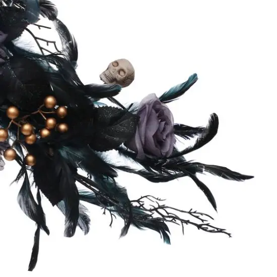 27" Purple & Black Rose & Feather Wall D&eacute;cor by Ashland&reg; {3}