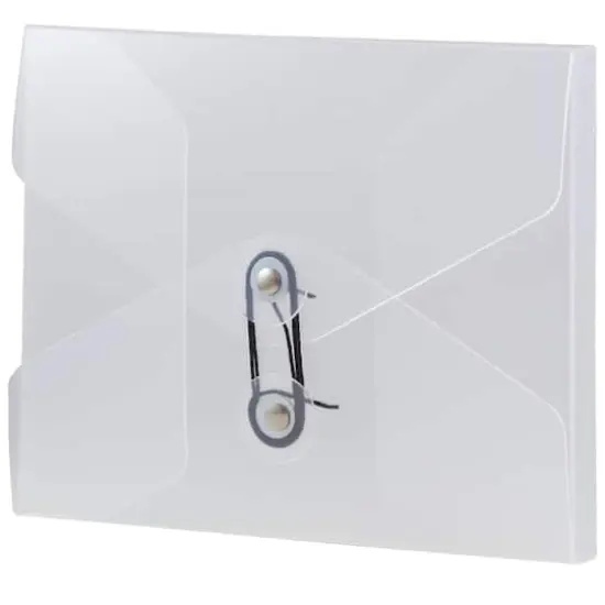 JAM Paper Clear 5.25" x 6.75" Button & String Plastic Portfolio {4}