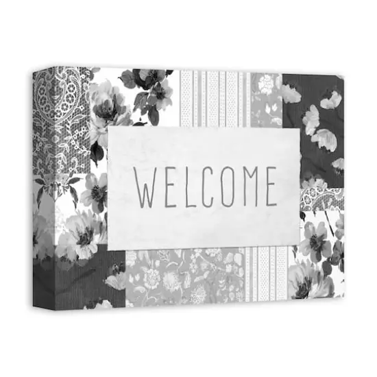 Spring Floral Patchwork 1 11" x 14" Canvas Wall Art {3}