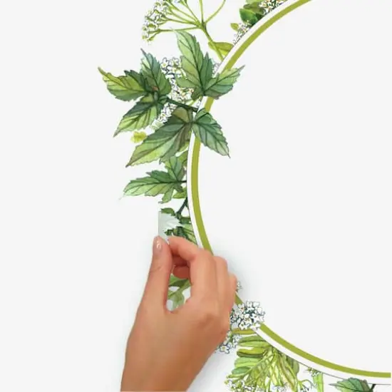 RoomMates Fern Peel & Stick Decals with Circle Mirror {6}
