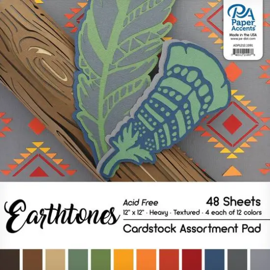 PA Paper&trade; Accents Earthtones 12" x 12" Cardstock Pad, 48 Sheets {1}