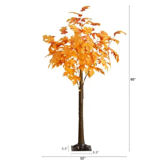 5ft. Pre-Lit Autumn Maple Artificial Fall Tree with 240 Warm White LED Lights {3}
