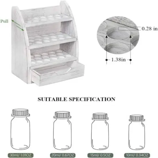 NEX&trade; 15" Essential Oils 45-Slot Storage Rack Gray {5}