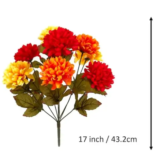 17" Mum Water Resistant Bush by Ashland&reg; Orange Red and Yellow {4}
