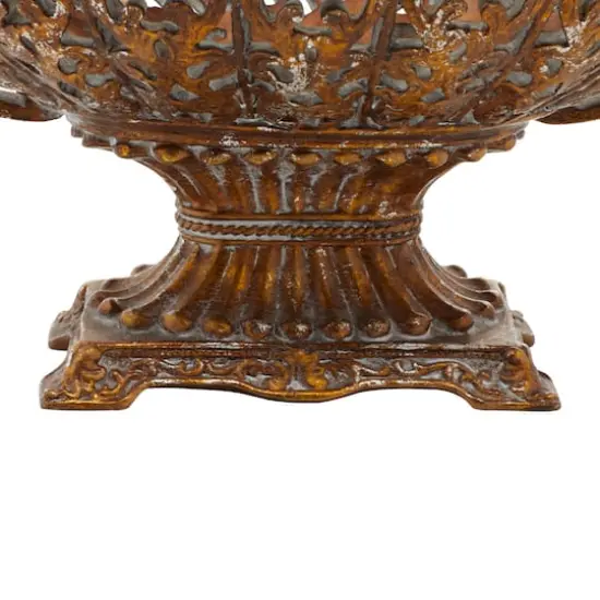 19" Gold Traditional Decorative Bowl Accent with Stand {7}