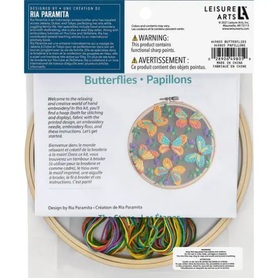 Leisure Arts&reg; 6" Butterfly Embroidery Kit {3}