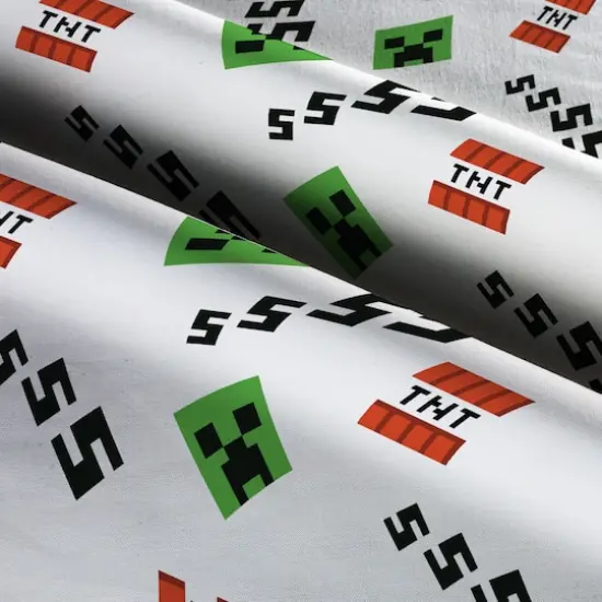 Mojang Minecraft Creeper & Icons Cotton Fabric {4}