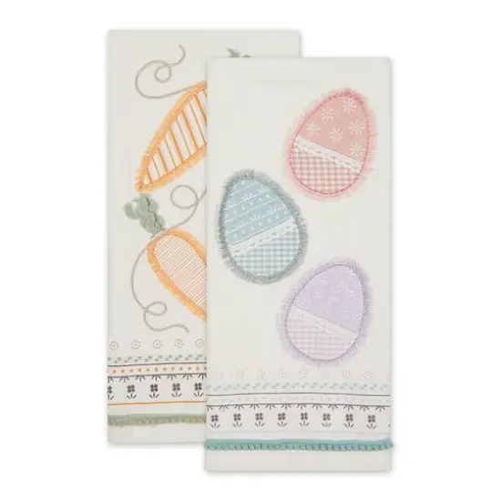 Carrots And Eggs Embellished Dishtowel (Set of 2) {4}
