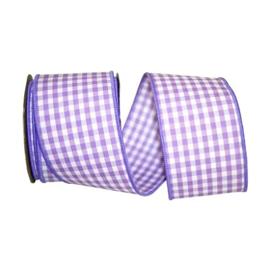 Reliant 2.5" x 10yd. Gingham Check Wired Ribbon Navy {2}