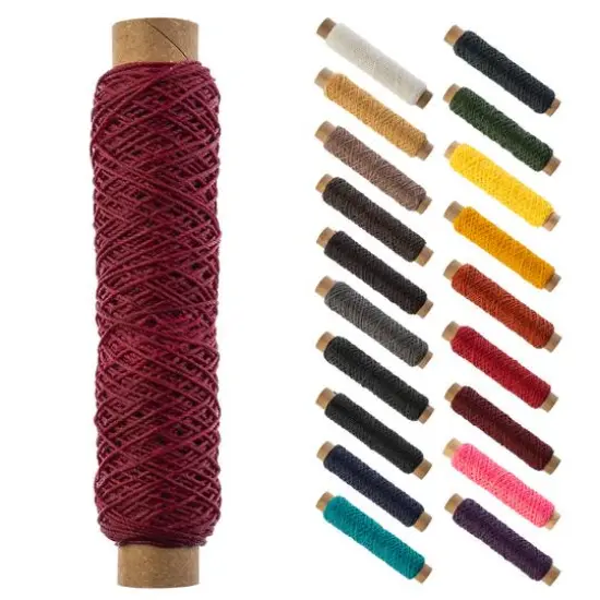 Gudebrod 0.018" 3 Ply Waxed Thread Bobbin, 75ft. Wine {1}