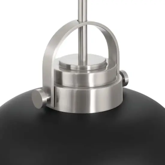 Hello Honey® Arte Black & Nickel Industrial Metal 2-Tone Ceiling Light {4}