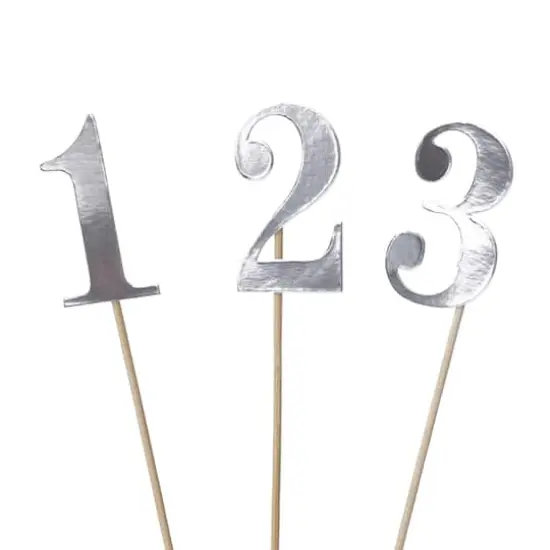 1-12 Silver Table Numbers by Celebrate It&trade; {1}