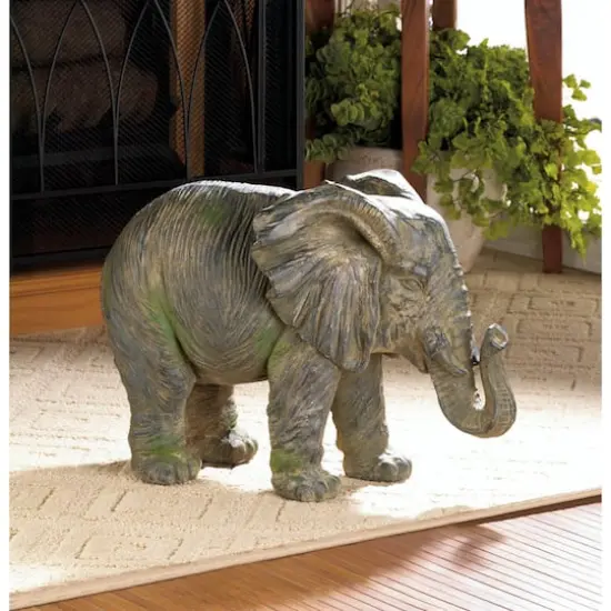 12.5&rdquo; Weathered Elephant Statue {3}