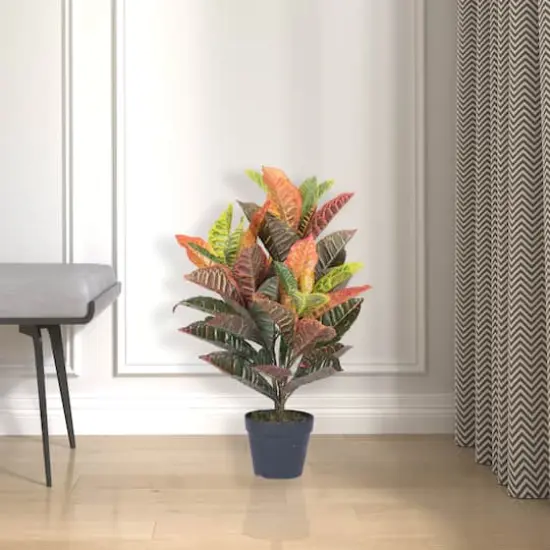 2.5ft. Potted Artificial Croton Tree {3}