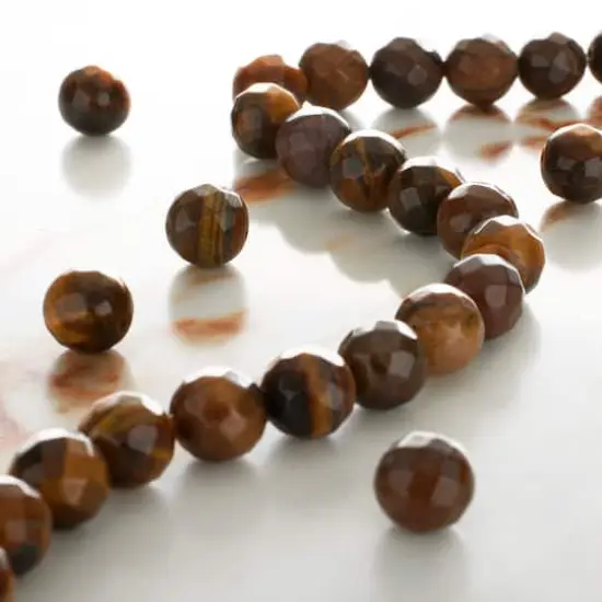 Yellow Tiger's Eye Faceted Round Beads, 10mm by Bead Landing&trade; {3}