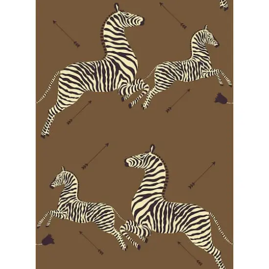 Scalamandre Brown Zebra Safari Peel & Stick Wallpaper {1}