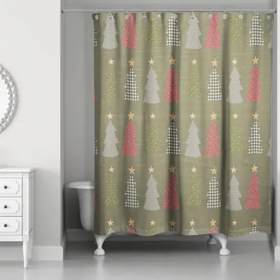 Green Tree Pattern Shower Curtain {3}