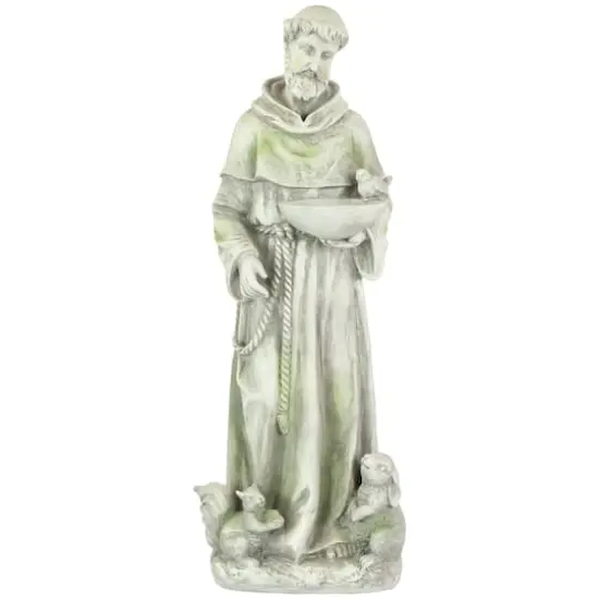 23.5" Religious St. Francis of Assisi Bird Feeder Outdoor Garden Statue {1}
