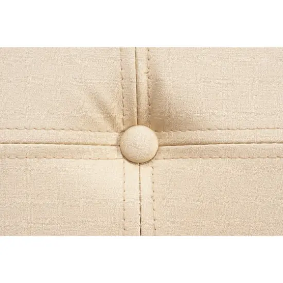 Simplify Metallic Faux Leather Folding Storage Ottoman Cube Gold {5}