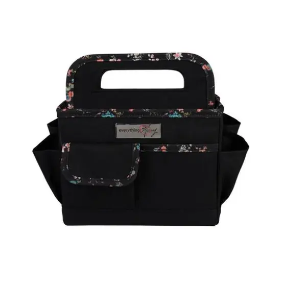 Everything Mary Black & Floral Collapsible Craft Caddy {7}