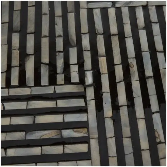 Black Mother of Pearl Drum Accent Table {7}