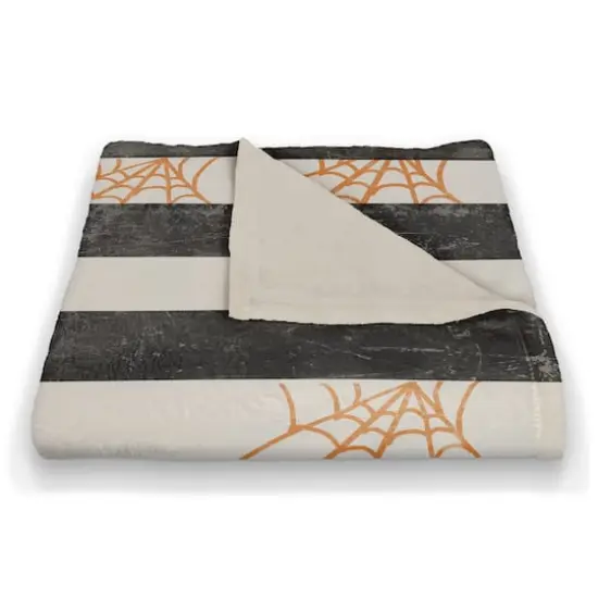 Spiderwebs & Stripes Fleece Throw {3}