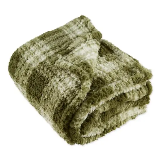 DII&reg; Sage Farmhouse Plush Plaid Throw {1}