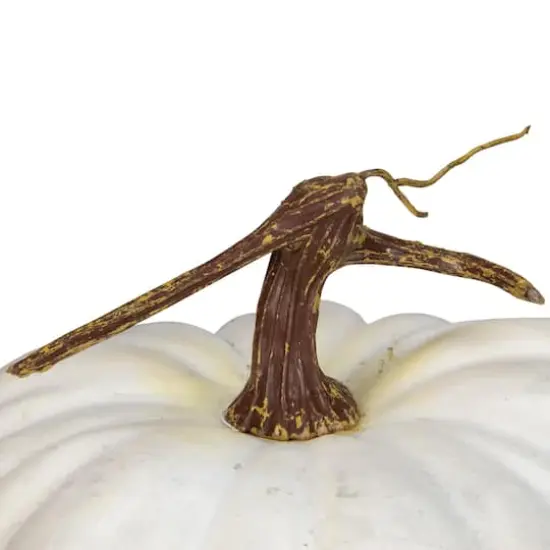 10" White Flat Round Pumpkin Tabletop D&eacute;cor {3}