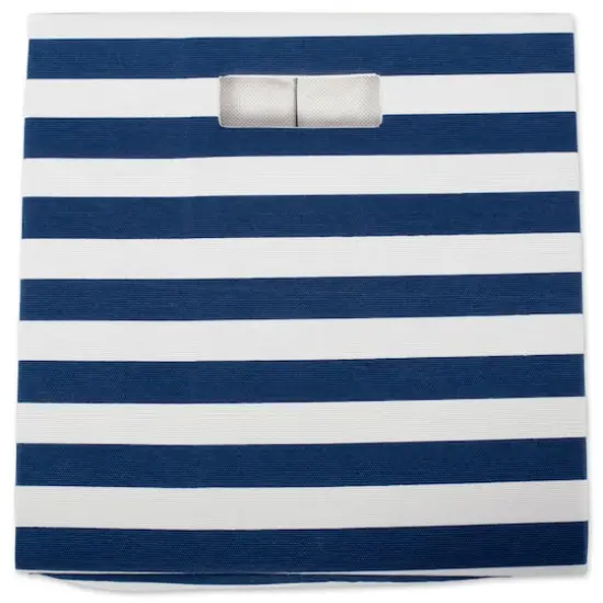 DII&reg; Striped Square Storage Cube Nautical Blue {4}