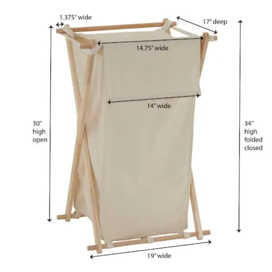 Household Essentials X-Frame Laundry Hamper Natural {4}