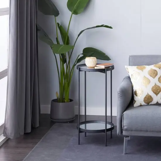 15" Black Contemporary Accent Table {7}