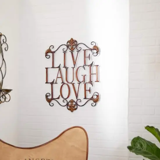 Brown Metal Live, Laugh, Love Wall Decoration {3}