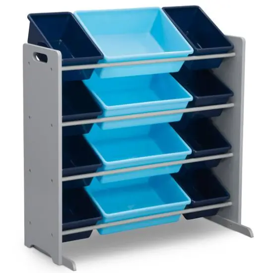 Kids Storage Organizer With 12 Plastic Bins Blue {2}