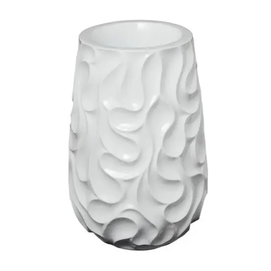 24" White Wave Textured Vase {1}