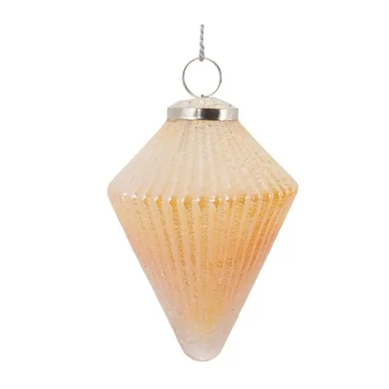Peach Ribbed Glass Ornament Set {5}