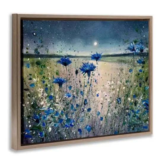 Stupell Industries Moon over Blooming Flowers Floater Framed Art Brown {4}