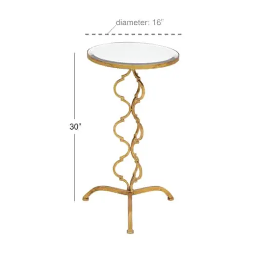 30" Gold Glam Metal Accent Table {7}