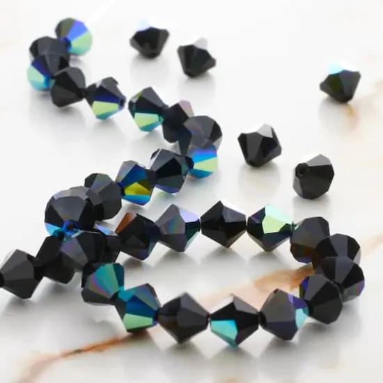 Preciosa Glass Crystal Bicone Beads, 6mm by Bead Landing&trade; Jet AB {3}