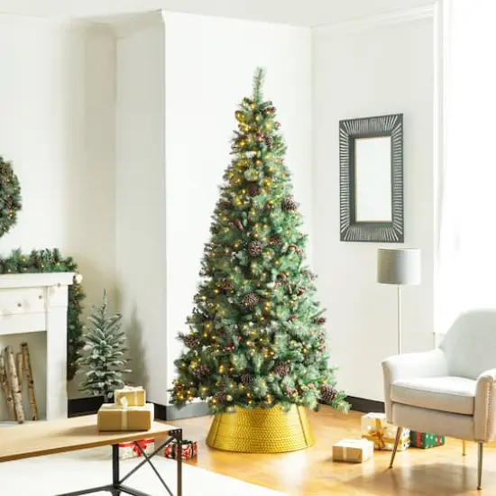 Glitzhome&reg; 26" Hammered Metal Tree Collar Gold {7}