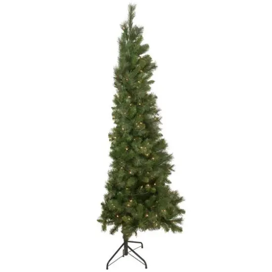 6.5ft. Pre-Lit Beaver Pine Artificial Christmas Wall Tree, Clear Lights {7}