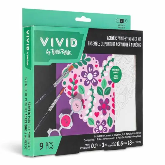 VIVID by Brea Reese&reg; Flower Heart Acrylic Paint-by-Number Kit {7}