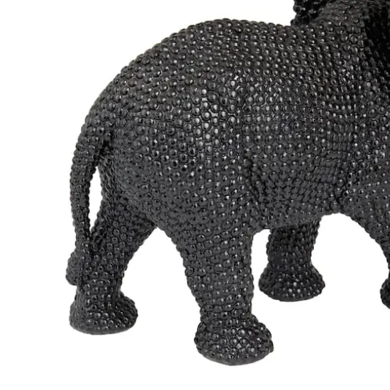 14" Black Contemporary Elephant Sculpture {5}