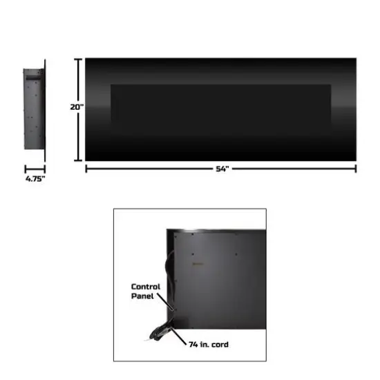 Hastings Home 54" Black Faux Fireplace LED Wall Light {4}