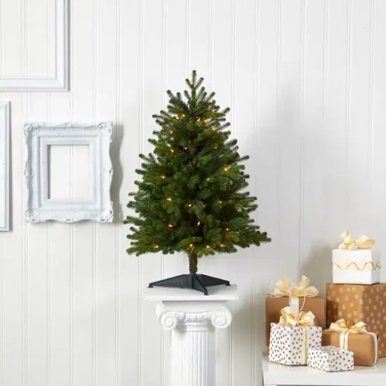 3ft. Pre-Lit Washington Fir Artificial Christmas Tree, Clear LED Lights {6}