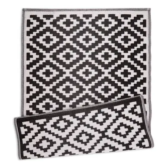DII&reg; Mesa Diamonds Outdoor Rug, 4ft. x 6ft. Black/White {7}
